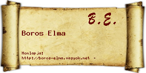 Boros Elma névjegykártya
